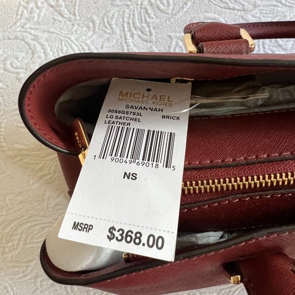 Michael Kors Savannah Large Satchel in the color Brick - Picture 3 of 4